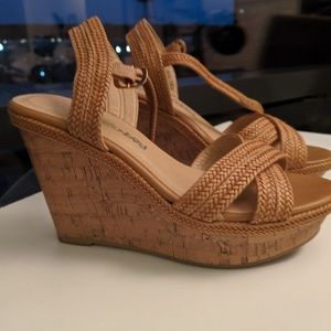 7.5 beige wedges